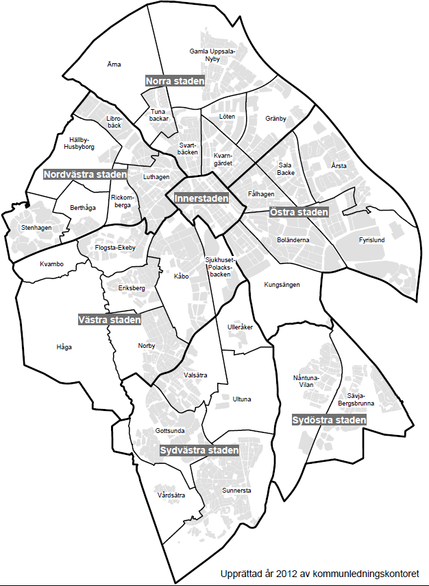 Bilaga 1. Planeringsförutsättningar Befolkning och sysselsatta Uppsala kommun är landets fjärde största kommun och hade 205 200 invånare vid årsskiftet 2013/2014, varav 156 800 bor i Uppsala tätort.