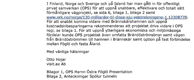 KORTRUTT Östra Föglö Utlåtandet understöder