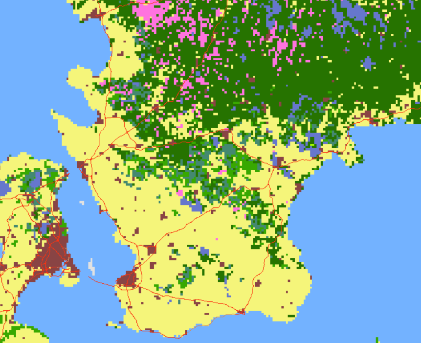 Bilaga 1. Uträkning av andel tätort Den andel av sträckan som går genom en tätort har räknats ut med hjälp av ett beräkningsverktyg som är framtaget inom EU-projektet, ASSET (2015).