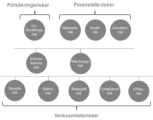 Not 2 Upplysningar om risker Risk och riskhantering är en central del av verksamheten i försäkringsföretag.