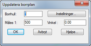 12. Vi uppdaterar nu den aktuella planritningen så att vi enbart får de nya borrhålspositionerna kvar: a.