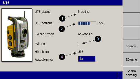 5 Använda 3D-styrning i fält b. Ange önskat mål-id i fältet Mål-ID. Normalt används ID-numren 9 till 16 för maskinstyrningstillämpningar, medan ID-nummer 1 till 8 är reserverade för mättillämpningar.