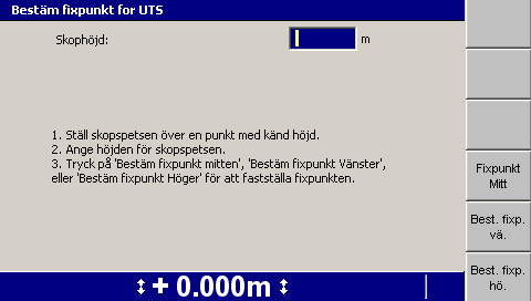 5 Använda 3D-styrning i fält Gör så här för att fixpunktsbestämma målet: 1. Tryck på och håll ned \ i valfri skärmbild med styrningsinformation.