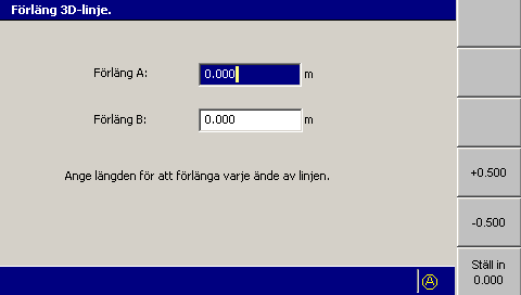 5 Använda 3D-styrning i fält 6. Om det behövs kan du förlänga linjen i den ena eller båda av ändarna A och B med någon av följande metoder: Redigera fälten Förläng A och/eller Förläng B direkt.