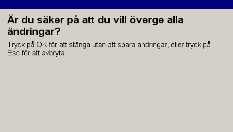 2 Använda kontrollenheten och ljusramperna Om du vill stänga dialogrutan utan att spara ändringarna trycker du på =.