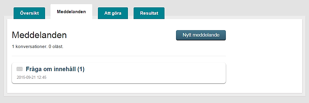 Du får feedback om meddelande lyckas att skickas iväg och vyn uppdateras så att du ser när du skickade och att det är du som skickat meddelandet. 8.1.