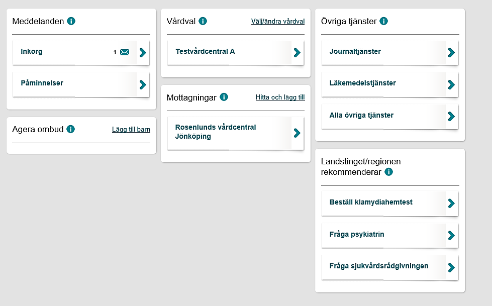 Välj den mottagning under rubriken Mottagningar där du ska få stöd eller behandling.