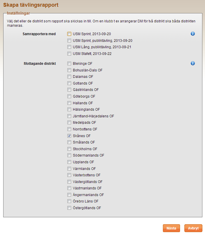 2. SA försäkrar sig om att information om tävlingsledare och tävlingskontrollant finns i Eventor. Detta görs via länken Arrangörer och funktionärer på tävlingens administrationssida.