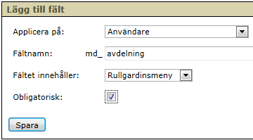 3.5.3. Hantera datafält Du kan lägga till datafält för att hantera information om användare, enheter, användargrupper, kurser, materialpaket och enstaka filer.