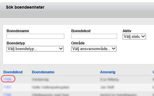 11 (13) 5 Redigera en boendeenhet Sök fram boendeenheten som du vill
