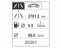 116 Instrument och reglage Färddator Menyerna och funktionerna kan väljas med knapparna på blinkersspaken.