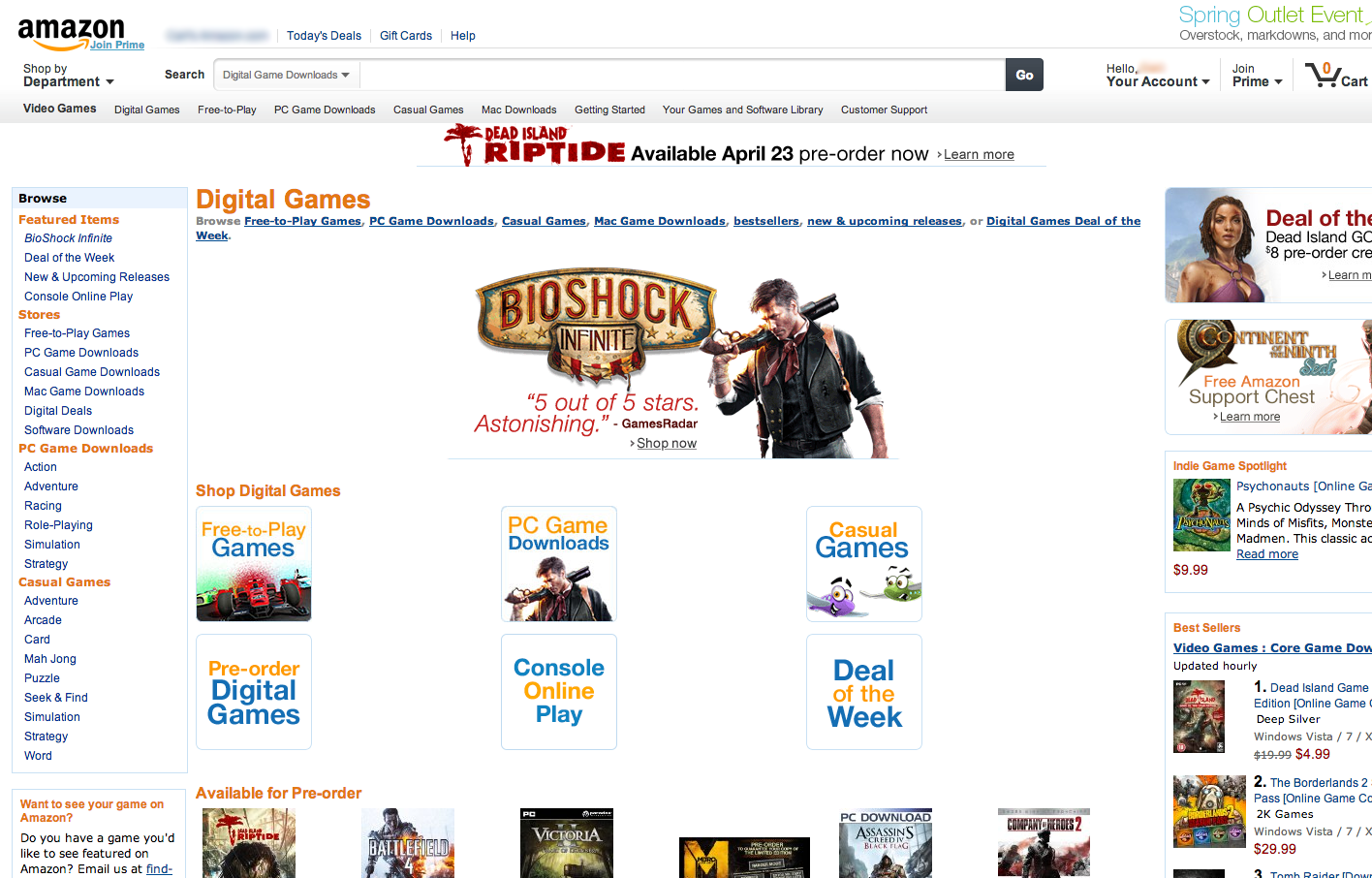 AMAZON Nätjätten som utmanar Den största doldisen på spelmarknaden är Amazon Digital Games.