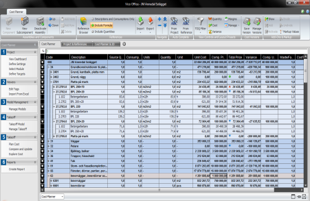 Mjukvarorna - verktygen 8.1 - Vico Office Client Vico Office Client är kärnan i Vico Office och behövs för att använda de olika modulerna. Med Vico Office Client publicerar du dina 3Dmodeller från t.