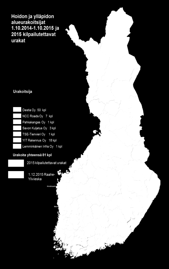 Rapport 43(57) Antal driftområden är 81 st. Storleken varierar mellan 450 km och 2400 km. De omsätter mellan 0,8M och 6M per år. Ca 15 områden konkurrensutsätts varje år. 5.1.2 Utbudsformer (beloppsgränser, lagar) Trafikverket och NTM-centraler är statliga myndigheter och lyder därmed under Lagen om Offentlig Upphandling, 30.