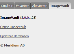 3. Gränssnittsöversikt ImageVault är integrerat i EPiServer och används i stället för EPiServers vanliga filhanteringsfunktioner.