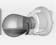 Bilvård 177 1. Vrid lamphållaren motsols och ta ut den ur reflektorn. 2. Lossa lamphållaren från kabelkontakten genom att trycka på spärren. 3. Ta bort och ersätt lampan med lamphållare. 4.