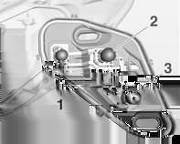 178 Bilvård Bakljus 2. Skruva loss två fästmuttrar i plast för hand från insidan. 1. Lossa luckan och ta bort den. 3. Dra försiktigt bort ljusenheten från fäststiften och ta bort den.
