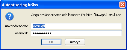 Du kan, om du vill, byta till samma lösenord som du redan har. Prova sedan att logga in i EOS igen. Om du använder webbläsaren Mozilla Firefox ser bilden ut så här.