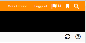 8 Fliken ADMIN här klickar du för att ange favoritkostnadsställe Längst ut till höger på rubrikraden finns följande symboler; Här står ditt namn när du är inloggad Här loggar du ut Siffran bredvid