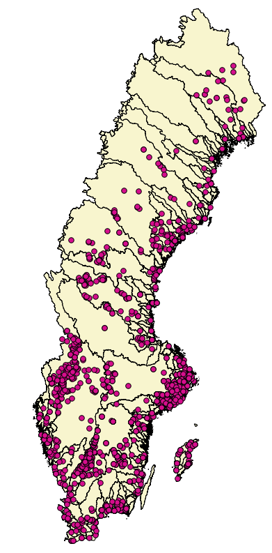 Restaurering (ÅiV) Majoriteten av åtgärderna inom fysisk påverkan handlar om att lägga tillbaka sten och tillföra lekgrus i små vattendrag (strömordning 1 och 2) Endast sju projekt med död ved Många