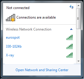 2. Klicka på den trådlösa nätverksikonen i Windows meddelandefält. 3. Välj den trådlösa åtkomstpunkt som du vill ansluta till i listan och klicka på Connect (Anslut).