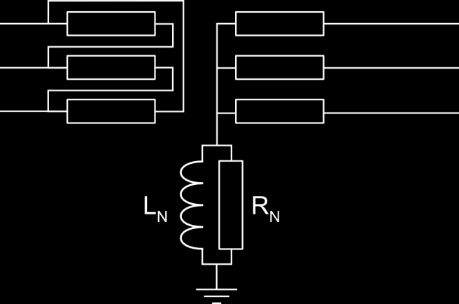 Figur 2 Isolerat system Figur 2 visar en Dy-kopplad transformator där nedsidans neutralpunkt är isolerad, även kallat ojordat system.