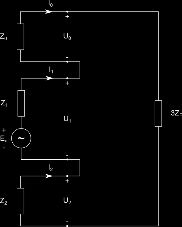 Fasströmmarna blir:, 3 4 Vid insättning av strömmarna i 2 ges följande: 5 Formel 1 ger de symmetriska spänningarna som: 6 Om en helt perfekt symmetrisk trefasspänning ges från transformatorn blir där