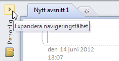 Skärmbilden - Spara Skärmbilden Första gången visas den Personliga anteckningsboken med tips i hur du kan använda OneNote. Läs gärna igenom materialet, det ger en god översikt över programmet.