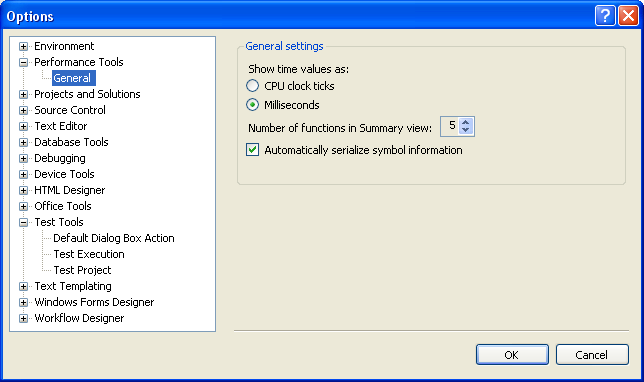 Belastningstester med Visual Studio 2008 - Gränssnittet