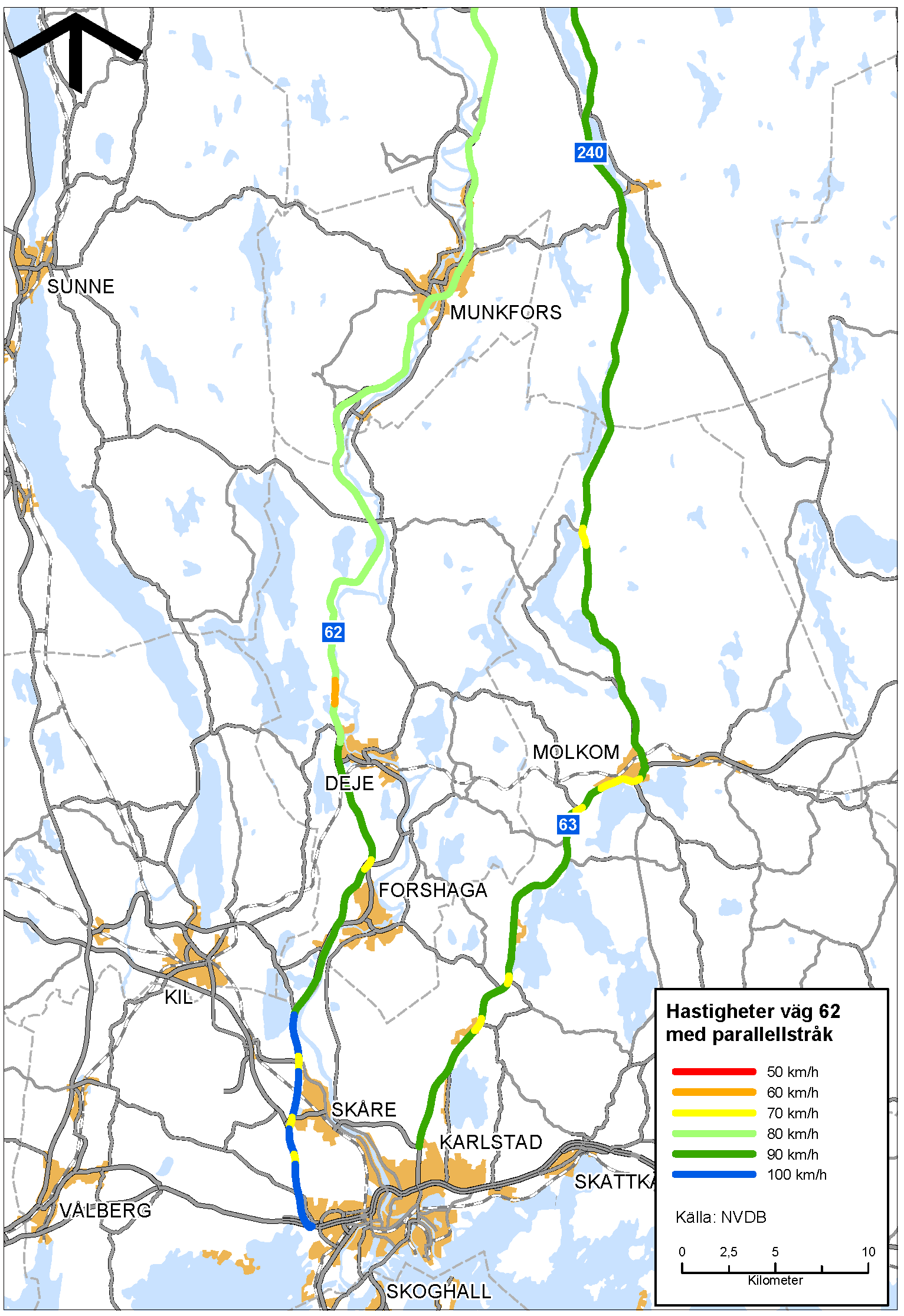 Karta 7 Skyltad hastighet utmed riksväg