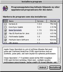 4Välj programvaran du ska uppdatera och klicka sedan på Installera.