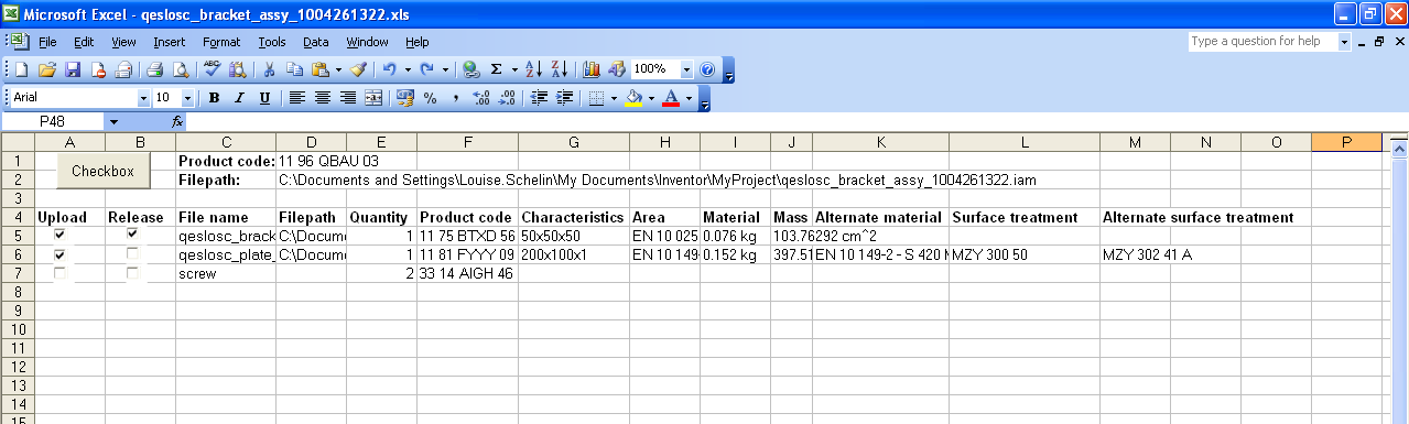 11. Upload BOM using the web client, and