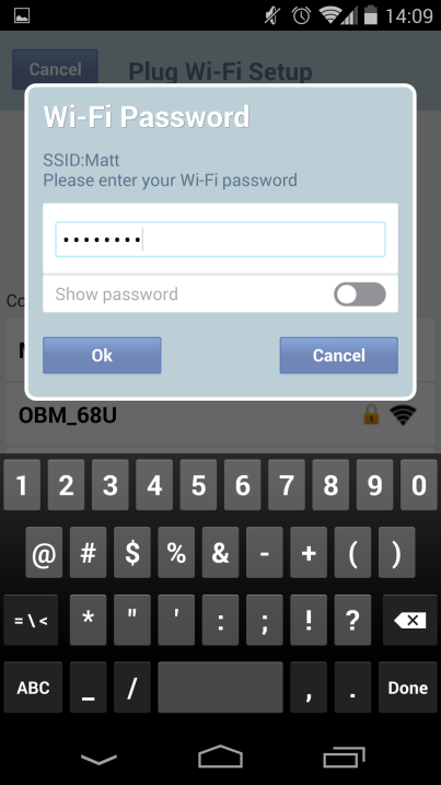 3. Ange ditt Wi-Fi lösenord och klicka på OK, vänta sedan en stund på att kontakten skall starta om. 4.