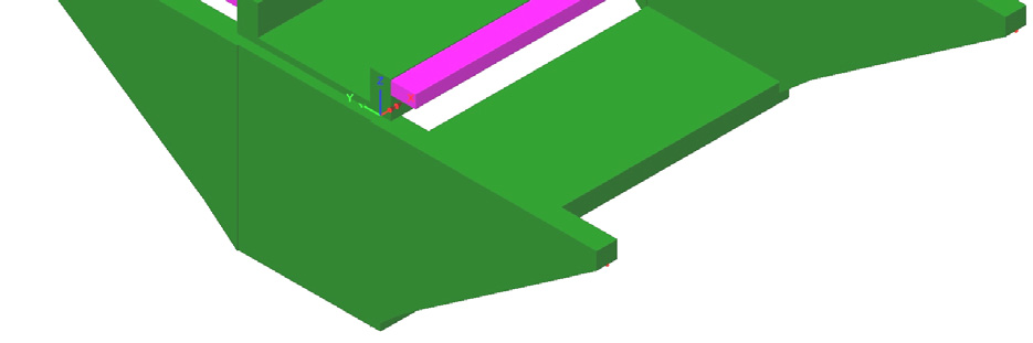 E.5. PARAMETERANALYSER D a) b) Figur E.5: Sluten plattrambro, a) längsgående vingmurar utan kantbalk, b) tvärgående vingmurar utan kantbalk. Figur E.6: Max acceleration för 10 m modell, inverkan av vinkelräta vingmurar.