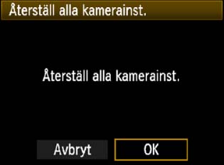 Pratisa funtioner 3 Återställa ameran till grundinställningarnan Kamerans fotograferings- och menyinställningar an återställas till grundinställningarna.