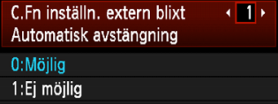 3 Ställa in blixtenn Ställa in funtioner för egen programmering för separat Speedlite Vila funtioner för egen programmering som visas under [C.Fn inställn.