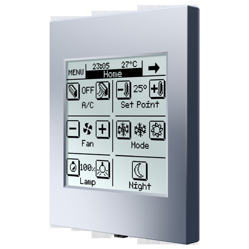 ZN1VI-TP38i-A (113 x 92 x 12,6mm.) ZN1VI-TP38i-S (113 x 92 x 12,6mm.) KNX InZennio Z38 Touch Panel är ett stort kliv framåt i kommunikationen med ditt hem.