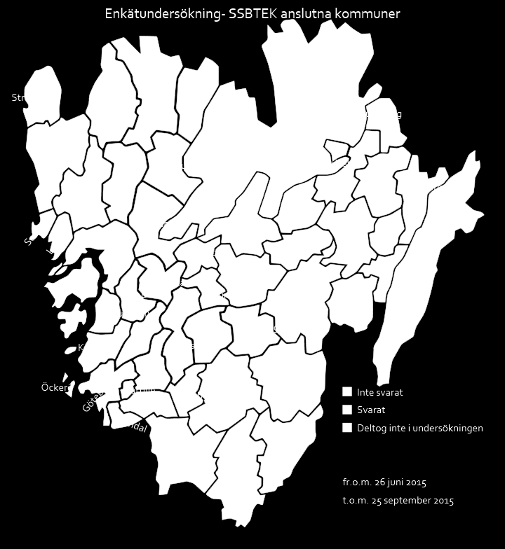 3.4 Enkätundersökning - deltagande och svarfrekvens Tretton av arton kommuner svarade på enkäten.