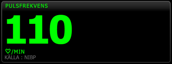 Bruksanvisning Patientövervakning 141 Profilen Kontinuerlig övervakning Storleken på rutan Pulsfrekvens och visade mätningar varierar beroende på din konfiguration.
