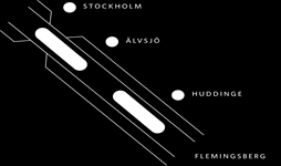 Figur 3: Plattformarna är placerade vid innerspårsystemet, ytterspåren trafikeras med fördel av tåg utan uppehåll På sträckan söder om Stockholms central möjliggör trångsektorsplanens struktur totalt