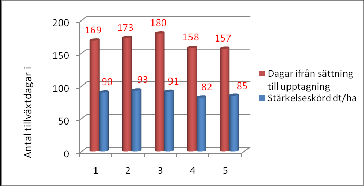 Figur 1 Visar täckningsbidrag 2/ha. SÄTTIDPUNKT OCH UTSÄDESMÄNGD Vilken tid potatisen sätts har alltid och kommer nog även i framtiden att debatteras.