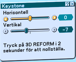 Keystone-korrigering Automatisk keystone-korrigering 3.