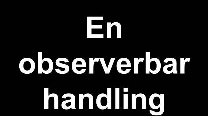 BETEENDE En observerbar handling Beteende kan vara säkert eller riskfyllt