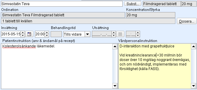 Doskontroll utifrån njurfunktion: egfr Kreatinin: bildas vid muskelnedbrytning, utsöndras via njurarna