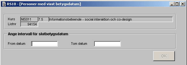 Om det är personer på lista som inte ska ha betyg kan du istället för att stryka dem, sätta ett - som betyg så försvinner de från listan när du sparar.