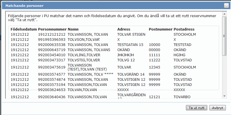 24 Reservnummer Det krävs att din RAPPbehörighet är utökad med roll/funktion för reservnummer. Reservnummer är en huvudrubrik med underrubrikerna Ta ut nytt och Uppdatera.