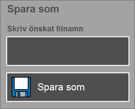 3.7.2 Spara existerande användarprogram Tryck på Spara för att spara de individuella anpassningarna som gjorts i det öppna användarprogrammet. 3.7.3 Spara som Här kan man spara en kopia av användarprogrammet under ett annat filnamn.