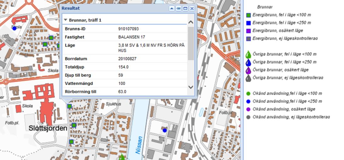 repo001.docx 2012-03-29 Aktuellt område Figur 3. Jorddjupsinformation från energibrunn (källa: Brunnsarkivet SGU). 6 Hydrogeologiska förhållanden Grundvattenrör har avlästs i januari 2015.