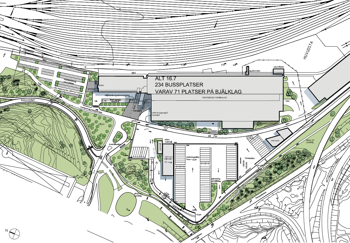 5.2. Befintlig anläggning Planområdet består av Tomteboda postterminal med omgivande markområden.