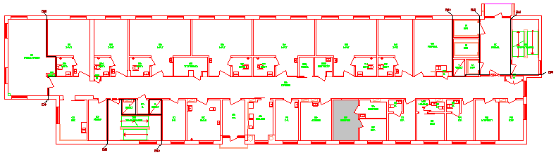 8 Analys av Scenario C: Brand i reception. I detta avsnitt analyseras det scenariot som avser en brand i receptionen. I Figur 8.1 nedan är receptionen markerad i grått.